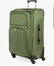 SwissGear Sion Softside Expandable Luggage, Evergreen, Checked-Medium 25-Inch