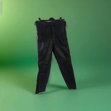 VINTAGE SIDE LACING BLACK LEATHER TROUSERS MENS W 31 L30   (37)