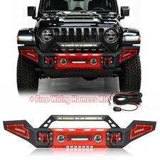 Off-road For 2007-26 Jeep Wrangler Jk Jl Gladiator Jt Front Bumper Wwinch Plate
