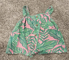 Tommy Bahama Tank Girls  Pink Green Tropical Print Size 5/6