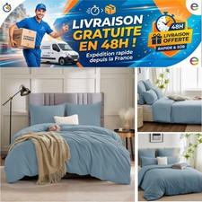 WAVVE Housse de Couette Microfibre Douce avec Taies d'Oreiller Fermeture Éclair
