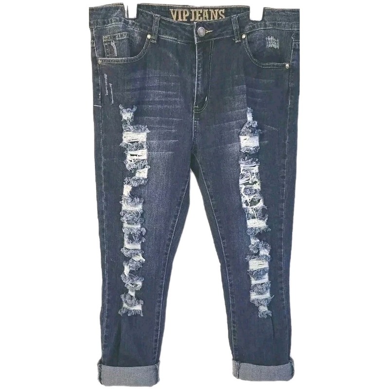 VIP JEANS SZ 17/18 DISTRESSED WHISKERED & DESTROYED STRETCH SKINNY JEANS