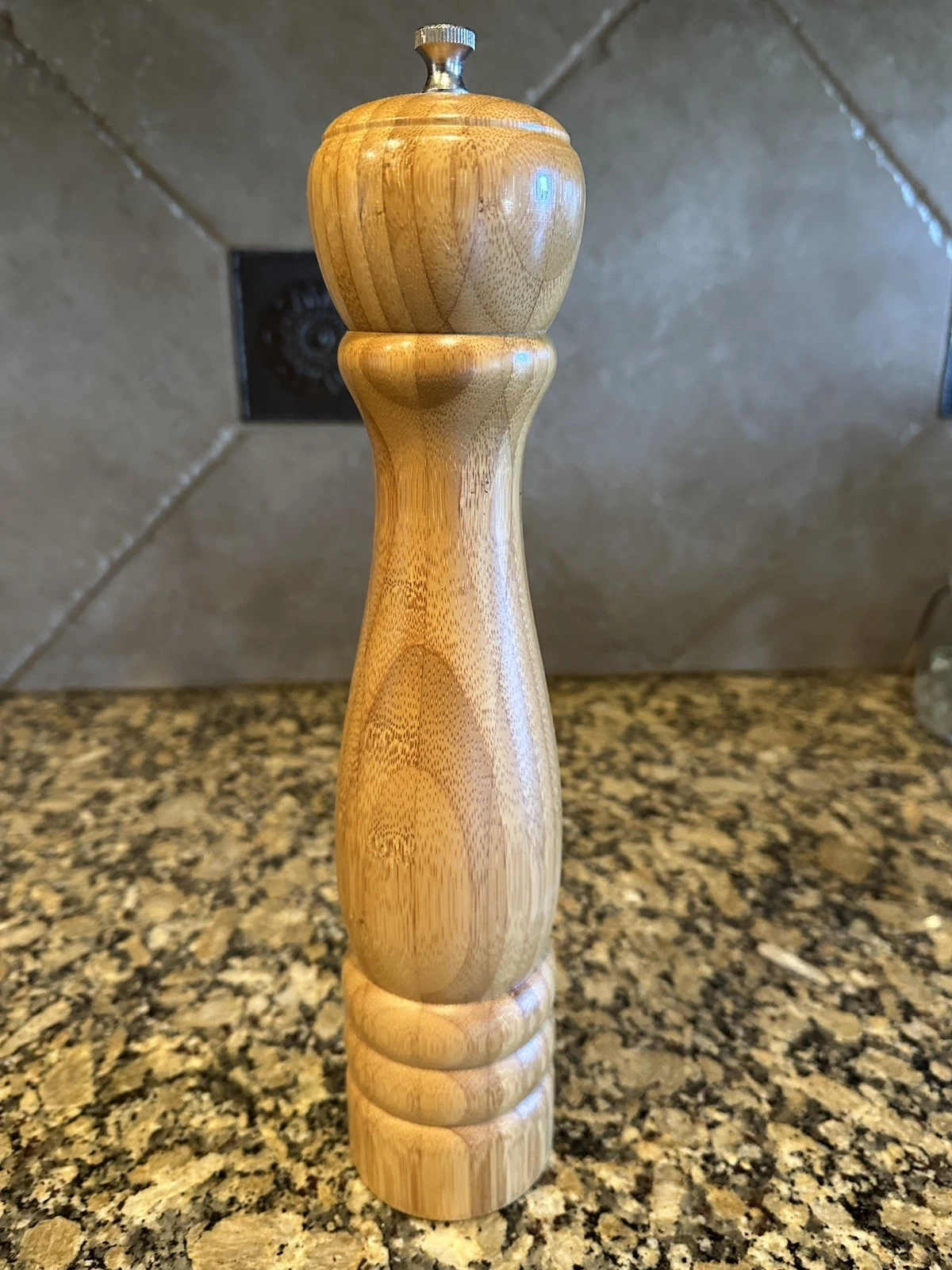 Vintage William WM Bounds Original Wood 12” Pepper Mill