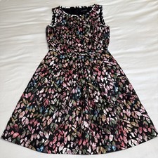 Tahari Arthur S Levine Sleeveless Fit Flare Dress Sz 6 Colorful Animal Print EUC