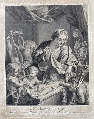 Francesco Trevisani Virgin Mary sleeping child Maria Kupferstich engraving 1729