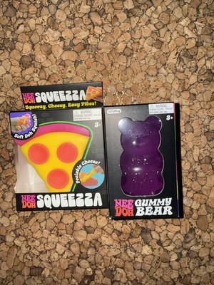 AUTHENTIC NeeDoh Gummy Bear And Squeeza Pizza Bundle   