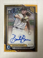 Boston Bateman 2024 Bowman Chrome Gold Shimmer Auto /50 San Diego Padres