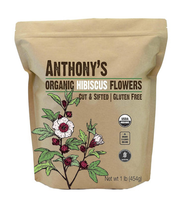 Organic Hibiscus Flowers, 1 Lb, Cut & Sifted, Gluten Free, Non GMO, Non Irradiat