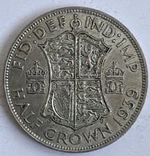 1939 KING  GEORGE VI HALF CROWN SILVER COIN