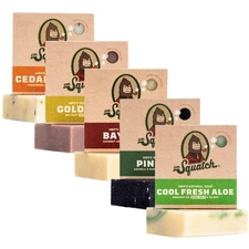 Dr. Squatch Men's Natural Bar Soap 5-Pack 5oz Cold Process - No Harsh Chemicals