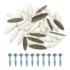 100Pcs 9mm Plastic Hole Caps with Screws, Cloth Grey