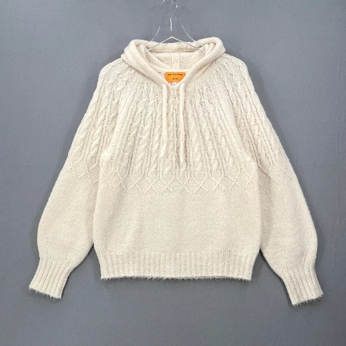 OFF WHITE GUEST IN RESIDENCE Cloud Felpa con Cappuccio Donna Media Panna Pullover Lana Merino