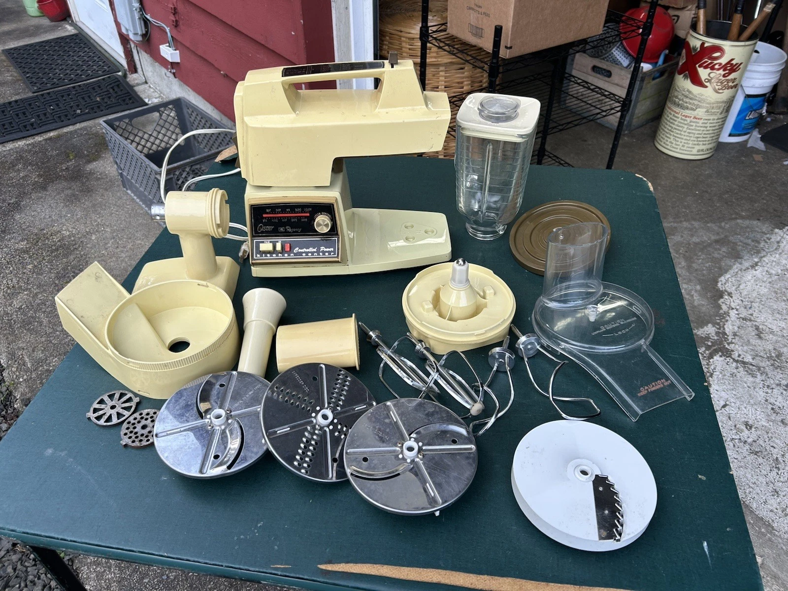 Vintage Oster Regency Kitchen Center 10-Speed Stand Mixer w/Meat Grinder WORKS
Opens in a new window