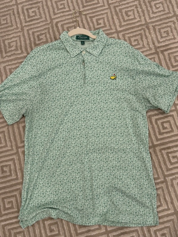 The Masters Collection Green Pattern Polo Men’s Medium Augusta National Signs