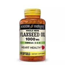 100 SOFTGELS FLAXSEED OIL 1000 MG OMEGA 3-6-9 Organic vegetable source LINAZA