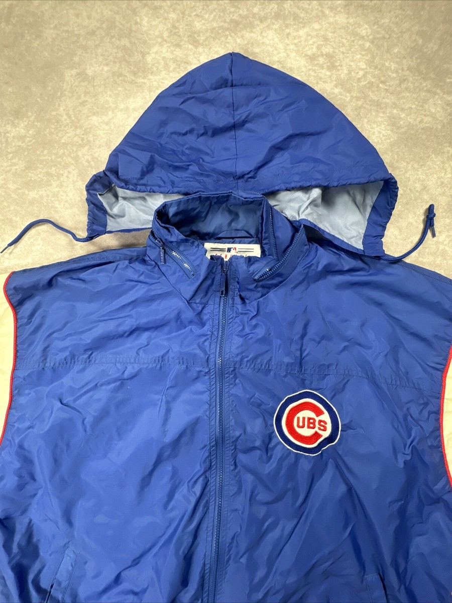 ジャケット・アウター STARTER MLB CHICAGO CUBS NYLON JACKET Vintage Starter Chicago Cubs Jacket Mens XL Blue Satin