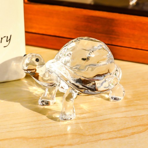 Klare Kristall Schildkröte Figur Sammlerstück Glas Schildkröte Ornament Wohndeko - Bild 5 von 5