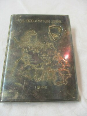 Vintage 1948 Silver plated Cigarette Case US Occupation Zone Germany