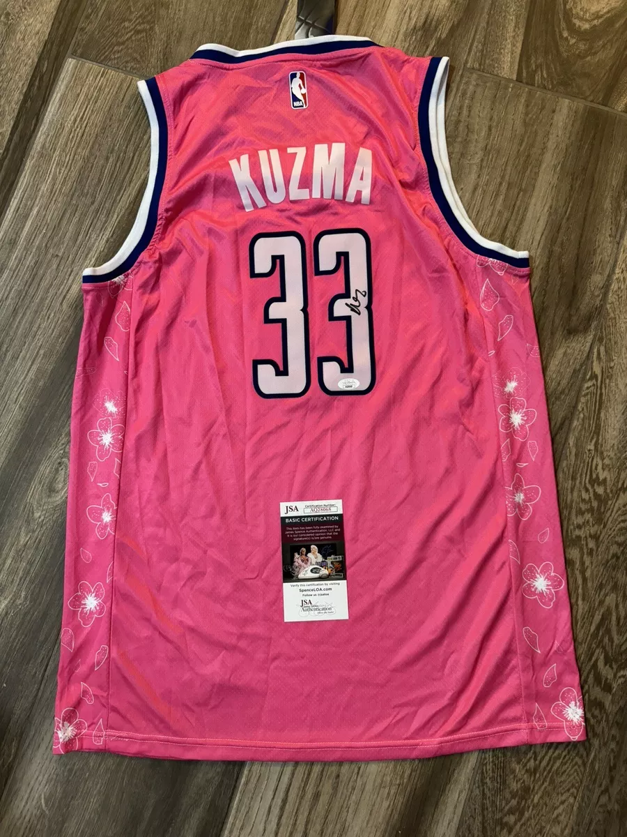 Kyle Kuzma Signed Washington Wizards Jersey Lakers Champion Pink NBA JSA COA