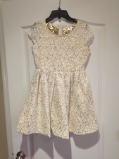 Justice Original High Quality Retired Floral Lace Over Gold Girls Size12 Dress