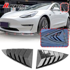 2X Carbon Optik Heck Seitenfenster Lamellen Abdeckung Für Tesla Model 3 2017-23
