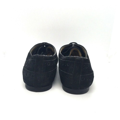 NINE WEST Vita 9 M Black iridescent Leather Flats Brogues Wingtip Oxfords - Picture 6 of 11