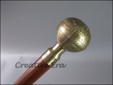 Antique Style VINTAGE Victorian Brass Head Handle Wooden Walking Stick Cane Gift