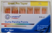 F1 Gutta Percha Points Gapadent Box of 60 Dental Root Canal Pro Taper