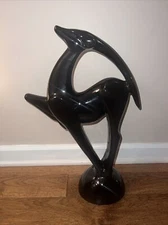 Vintage ROYAL HAEGER Gazelle Antelope Sculpture Black Large Mid Century Modern
