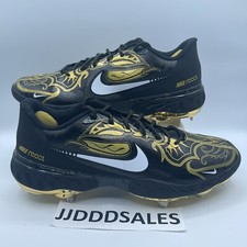 Nike Alpha Huarache Elite 3 Low Premium Black Gold Baseball Cleats Men’s Sz 13