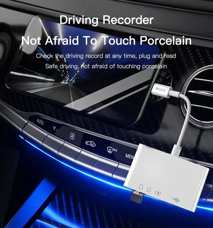 4 in 1 Memory Card Reader OTG Cable Adapter iPhone 8 Plus iPad 12 13 14 Pro Max - Image 3 of 4