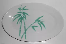 VINTAGE Wallace China Restaurant Ware Green Bamboo Platter #3