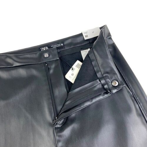 Medium NWT Zara Blogger Favorite Hi Rise Faux Leather Leggings in Black - Picture 4 of 9