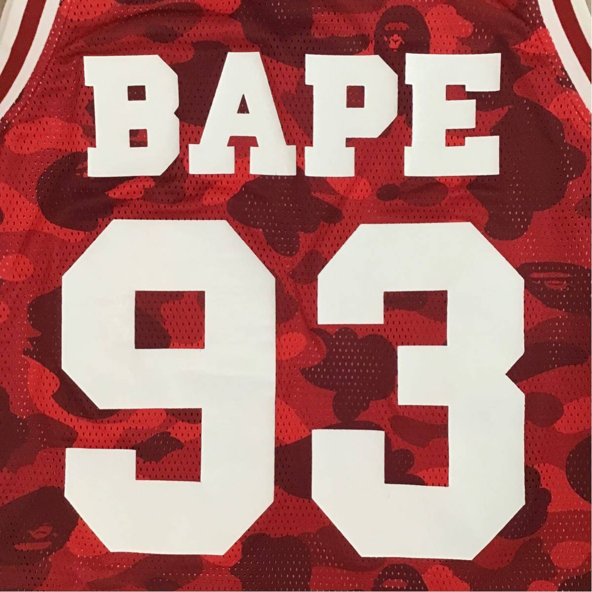 BAPE 93番 メッシュタンクトップ レッドカモ A BATHING APE アベイシングエイプ COLOR CAMO BASKETBALL TANK