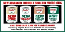 Sinclair Dino Motor Oil, w/ Can Pics NEW Sign 24x48" USA STEEL XL Size 10 lbs