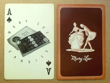 ACE of SPADES-Mary Lee Candies BOX of Candy 1950's Vintage Swap Playing Card