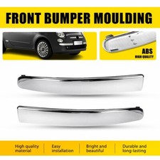 For Fiat 500 2007-2015 2Pcs Front Bumper Lower Trim Moulding Chrome Silver LH&RH