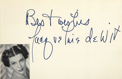 JACQUELINE deWIT Signed Autographed 4