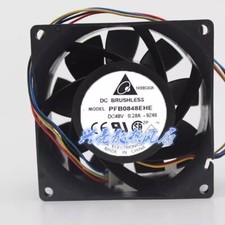 Delta PFB0848EHE 8038 DC48V 0.28A 8CM 3-Wire Dual Ball Cooling Fan