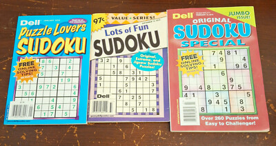 Sudoku Puzzle Magazines - Set of 3 - UNUSED - FREE SHIPPING