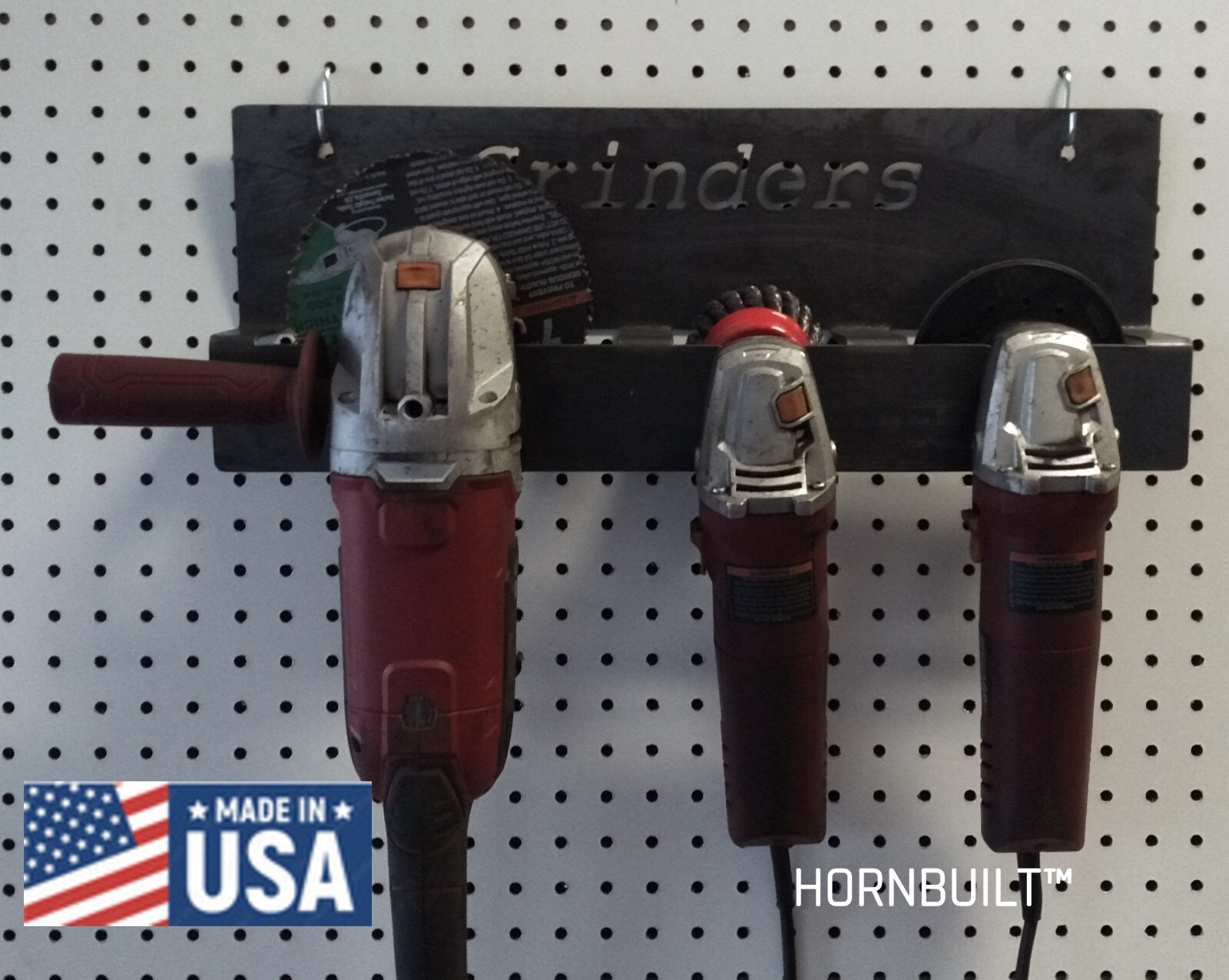 HORNBUILT ANGLE GRINDER HOLDER – STORAGE RACK MADE IN USA