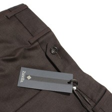 Zanella Platinum NWT Dress Pants Size 30 US Parker In Solid Brown 100 Wool