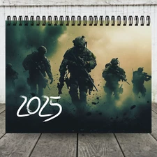 2025 Military Themed Calendar | 12 Month Calendar | Army Images Calendar