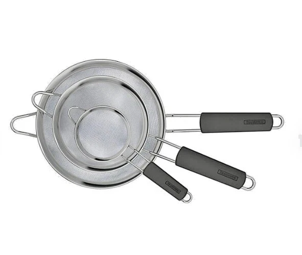 Tramontina Stainless Steel Mesh Strainer with Silicone Grip (3 pack)