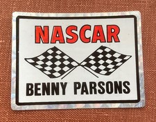 Vtg 1970s NASCAR Benny Parsons Race Car Driver Vending Machine Prism Sticker 80s