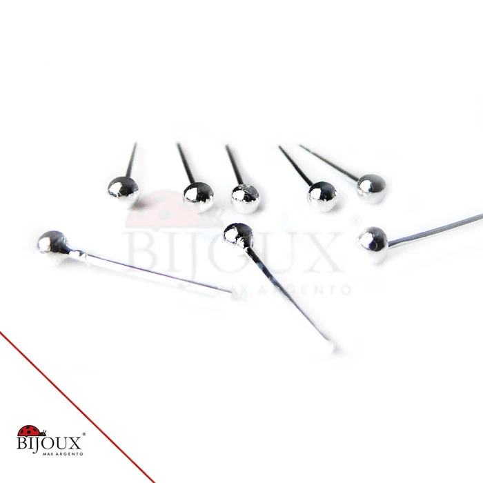 8 Orecchini Naso Piercing Nasino In Argento 925 Pallina 2 mm - Immagine 2 di 2