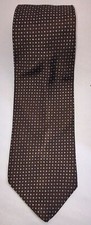 NOS 346 Brooks Brothers Brown with Silver Blue Dots Pure Silk Neck Tie 58"
