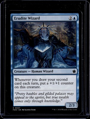 Erudite Wizard - 37 - FDN - NM - MTG Magic the Gathering