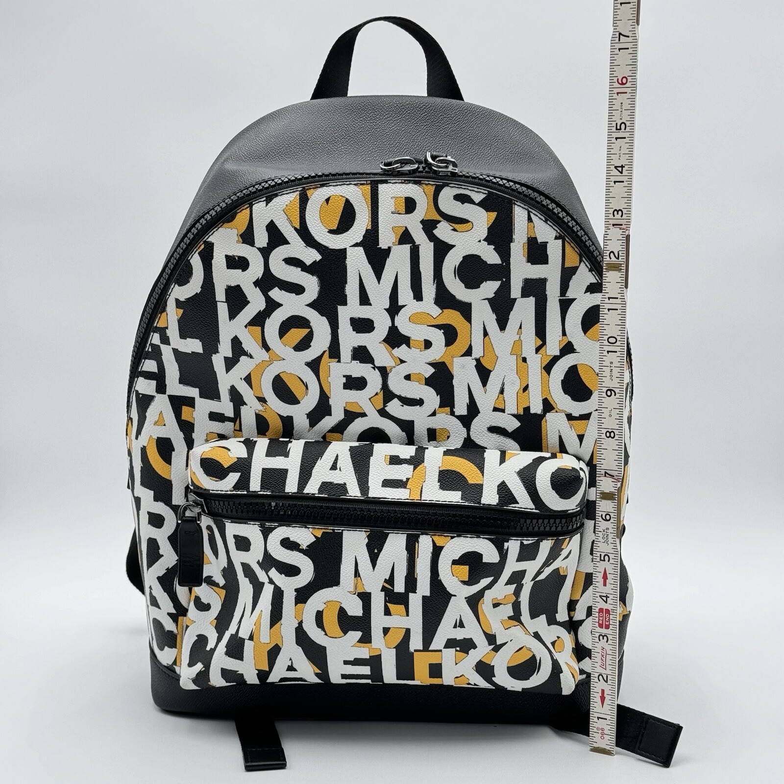 Michael Kors Men's Cooper Monogram Backpack In Black Lemon EUC RARE image 2