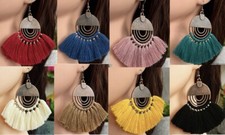 Boho Colorful Dangle Drop Earrings Bundle Lot 8 Pairs for Girls Teens Women